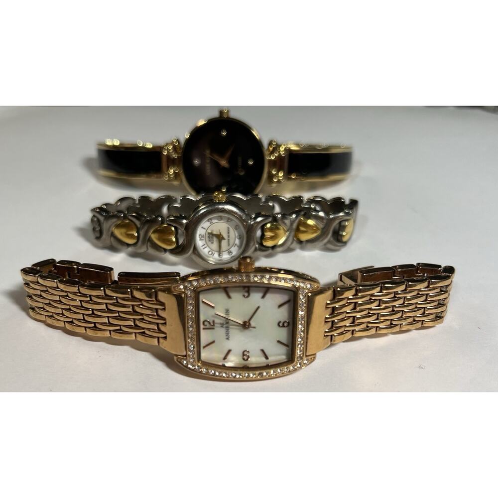 Anne Klein Stainless Steel 34 mm Women's Wristwatches (Lot of 3) All Working